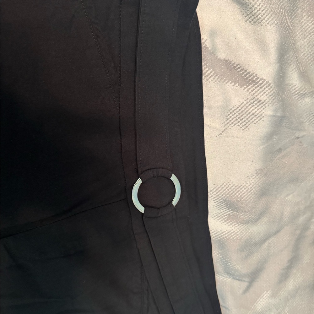 Black Pants with Belt Detail. Stretch Waist. - Picture 10 of 11